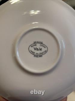 Royal Vale Vintage Tea Cup & Saucer Set 14 Items Pink Flowers Gold Rim