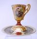 Royal Vienna Richly Gilded Pedestal Cup & Saucer