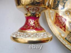 Royal Vienna Richly Gilded Pedestal Cup & Saucer
