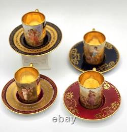 Royal Vienna Style Demitasse Cups & Saucers. Amazing! Cherubs