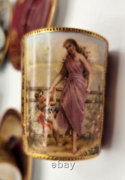 Royal Vienna Style Demitasse Cups & Saucers. Amazing! Cherubs