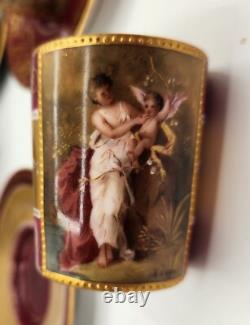 Royal Vienna Style Demitasse Cups & Saucers. Amazing! Cherubs