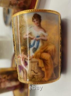 Royal Vienna Style Demitasse Cups & Saucers. Amazing! Cherubs