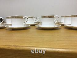Royal Worcester 1962 Golden Anniversary (12 Sets) Demitasse Cups & Saucers