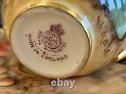 Royal Worcester Antique Fruit Demi-Tasse Cup & Saucer Artist Signed W. Hale