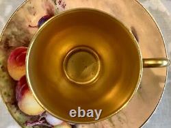 Royal Worcester Antique Fruit Demi-Tasse Cup & Saucer Artist Signed W. Hale