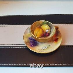 Royal Worcester Antique Gilded Cabinet Cup & Saucer Summer Fruits Ricketts (sf)