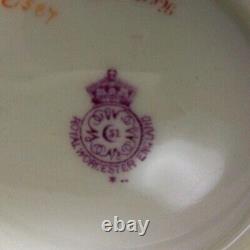 Royal Worcester Cup and Saucer Gold & Pink Rococo with Bread Plate 1918