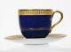 Royal Worcester Demitasse Cup & Saucer, Cobalt Blue With Gold Gilt Interior