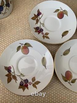 Royal Worcester Evesham Coffee Tea Cups Saucers 6 Large 3 Small See Description