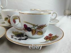 Royal Worcester Evesham Gold Porcelain Tea set x12 Cup & Saucers + Coffee Pot