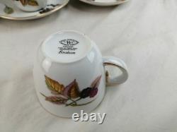 Royal Worcester Evesham Gold Porcelain Tea set x12 Cup & Saucers + Coffee Pot
