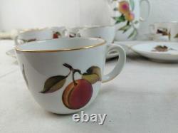 Royal Worcester Evesham Gold Porcelain Tea set x12 Cup & Saucers + Coffee Pot