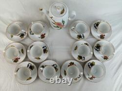 Royal Worcester Evesham Gold Porcelain Tea set x12 Cup & Saucers + Coffee Pot