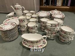 Royal Worcester Fine Bone China Floral Gold Trim Coffee Set Dinner Set