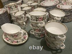 Royal Worcester Fine Bone China Floral Gold Trim Coffee Set Dinner Set