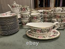Royal Worcester Fine Bone China Floral Gold Trim Coffee Set Dinner Set