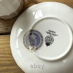 Royal Worcester Isabellla Fine Bone China Gold Coffee Cans and Saucers x 6