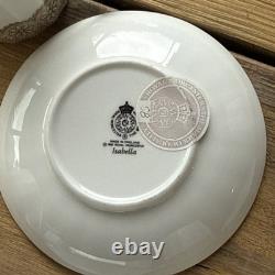 Royal Worcester Isabellla Fine Bone China Gold Coffee Cans and Saucers x 6