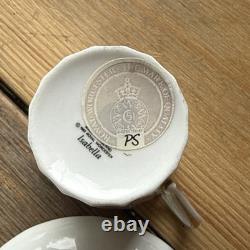 Royal Worcester Isabellla Fine Bone China Gold Coffee Cans and Saucers x 6