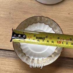 Royal Worcester Isabellla Fine Bone China Gold Coffee Cans and Saucers x 6