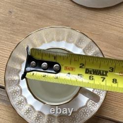 Royal Worcester Isabellla Fine Bone China Gold Coffee Cans and Saucers x 6