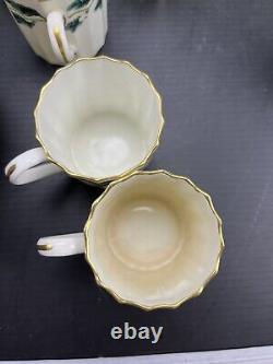 Royal Worcester Royal Oak Demitasse Cups Saucers 12 gold edge coffee espresso