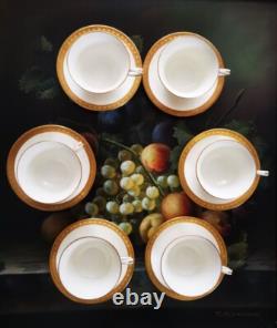 Royal Worcester Tea Coffee Cups & Saucers Ambassador Pattern Vintage