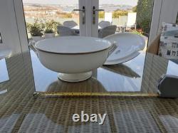 Royal Worcester Viceroy Gold Soup Tureen with cover, 6 Soup Cups and saucers