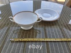Royal Worcester Viceroy Gold Soup Tureen with cover, 6 Soup Cups and saucers