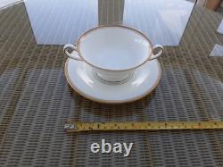 Royal Worcester Viceroy Gold Soup Tureen with cover, 6 Soup Cups and saucers