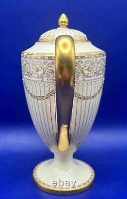 Royal Worcester Vintage Jewelled Gilded Coffee Set for 6, 1935