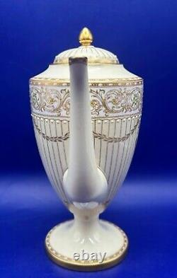 Royal Worcester Vintage Jewelled Gilded Coffee Set for 6, 1935