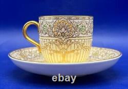 Royal Worcester Vintage Jewelled Gilded Coffee Set for 6, 1935