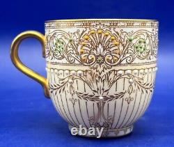 Royal Worcester Vintage Jewelled Gilded Coffee Set for 6, 1935