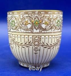 Royal Worcester Vintage Jewelled Gilded Coffee Set for 6, 1935