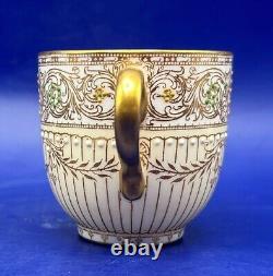 Royal Worcester Vintage Jewelled Gilded Coffee Set for 6, 1935