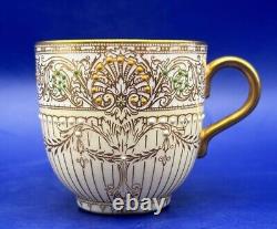 Royal Worcester Vintage Jewelled Gilded Coffee Set for 6, 1935