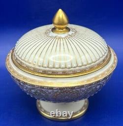 Royal Worcester Vintage Jewelled Gilded Coffee Set for 6, 1935