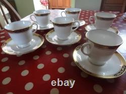 Royal Worcester porcelain sovereign pattern 6 teacups and saucers