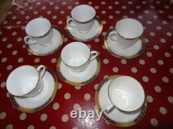 Royal Worcester porcelain sovereign pattern 6 teacups and saucers