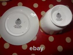 Royal Worcester porcelain sovereign pattern 6 teacups and saucers