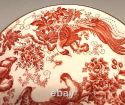 SET 2 ROYAL CROWN DERBY Porcelain RED AVES Birds Breakfast Cups & Saucers