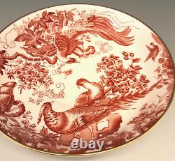 SET 2 ROYAL CROWN DERBY Porcelain RED AVES Birds Breakfast Cups & Saucers