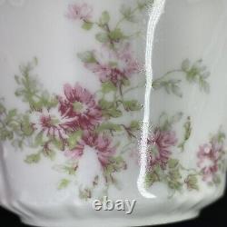 SET 5 Haviland Limoges Pink Flowers Gold Bouillon Soup Cup Double Handles