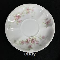 SET 5 Haviland Limoges Pink Flowers Gold Bouillon Soup Cup Double Handles