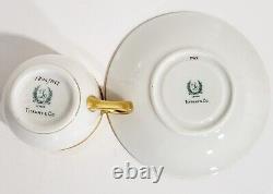 SET of 6 Vintage LENOX Gold Porcelain CUPS & SAUCERS for TIFFANY & Co Demi Plate