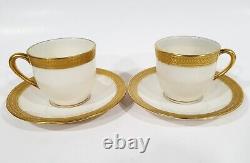 SET of 6 Vintage LENOX Gold Porcelain CUPS & SAUCERS for TIFFANY & Co Demi Plate