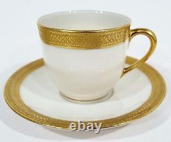 SET of 6 Vintage LENOX Gold Porcelain CUPS & SAUCERS for TIFFANY & Co Demi Plate