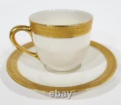 SET of 6 Vintage LENOX Gold Porcelain CUPS & SAUCERS for TIFFANY & Co Demi Plate